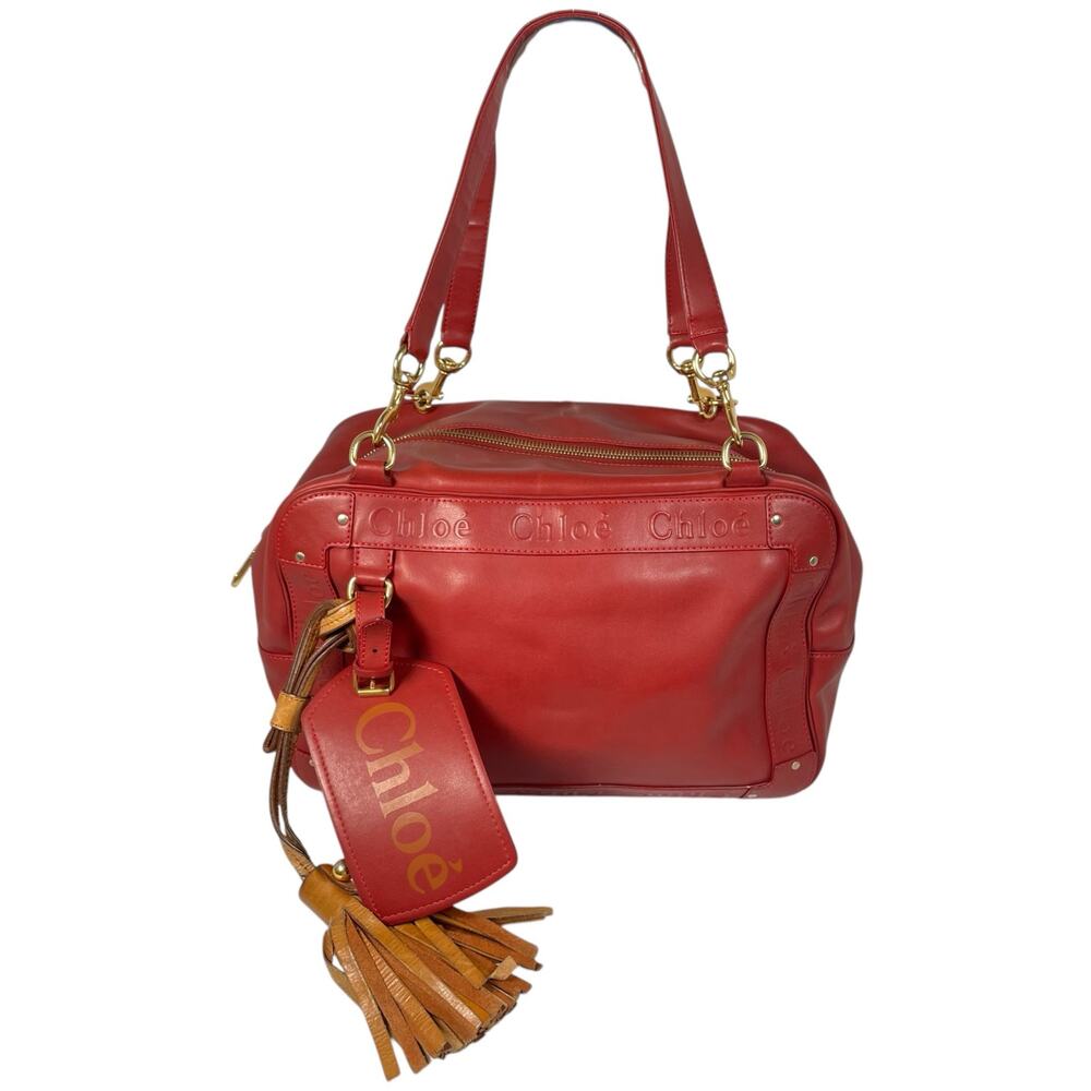 CHLOE Eden Red Leather Shoulder Bag